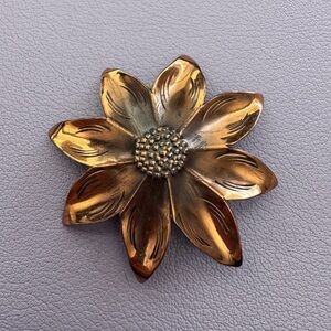 Gold and Bronze Flower Brooch
